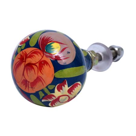 Hand Pinted Floral Indian Kashmiri Cabinet Knobs